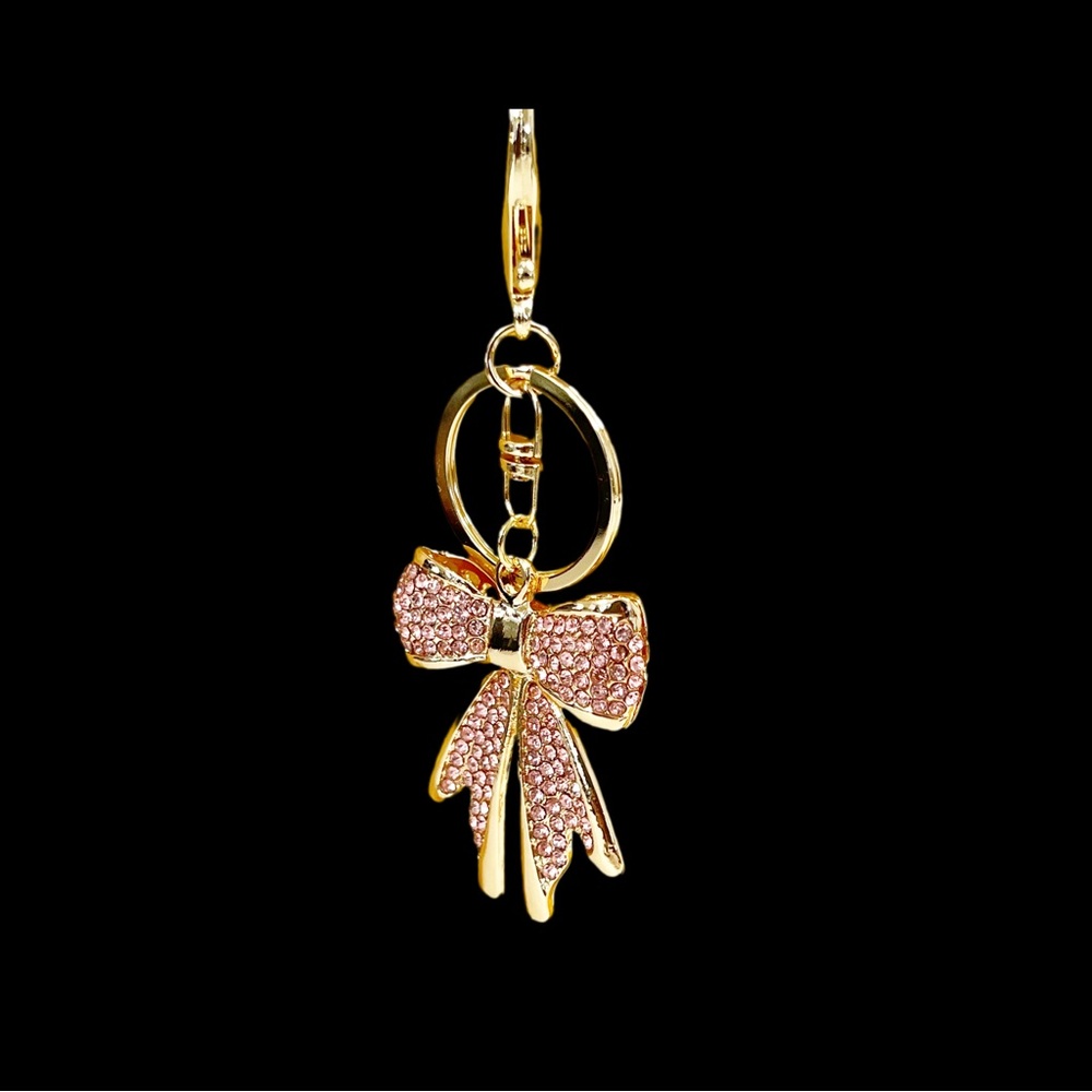 Glamorous Rhinestone Bow Keychain | Elegant Bling Accessory - Picture 3 of 8